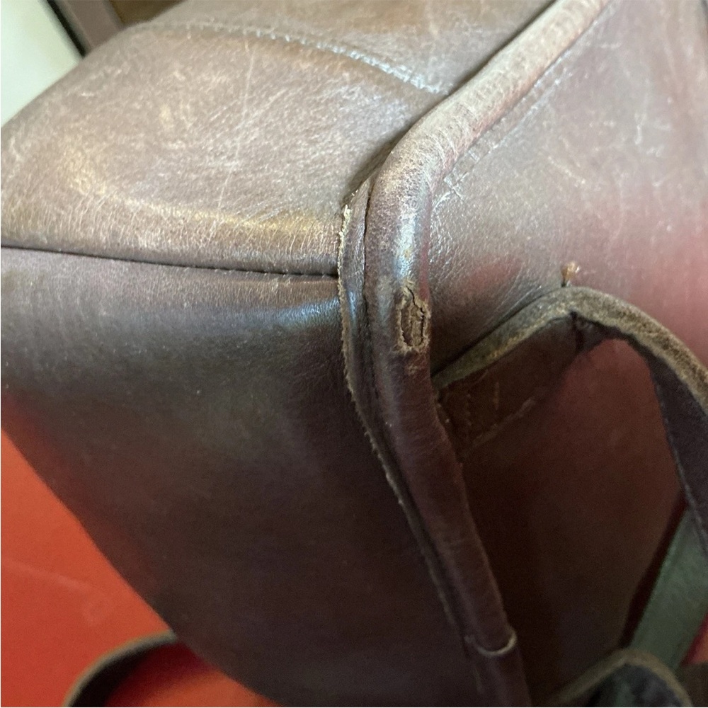 Vintage Coach 9960 Brown Leather Backpack Purse Small Daypack Brass turn lock - Picture 10 of 16